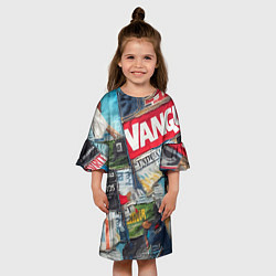 Платье клеш для девочки Vanguard collage - ai art patchwork, цвет: 3D-принт — фото 2