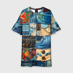 Детское платье Vanguard denim patchwork - ai art