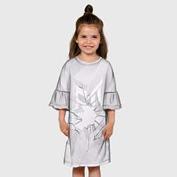 Платье клеш для девочки Белое разбитое стекло, цвет: 3D-принт — фото 2