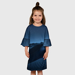 Платье клеш для девочки Дюна - звездное небо, цвет: 3D-принт — фото 2