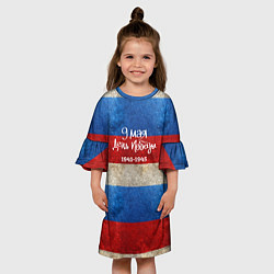 Платье клеш для девочки 9 мая День Победы на фоне флага России, цвет: 3D-принт — фото 2