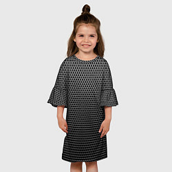Платье клеш для девочки Кольчуга чёрно-серый, цвет: 3D-принт — фото 2