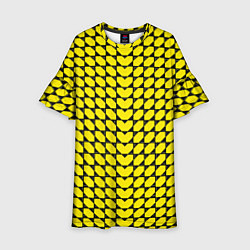 Детское платье Жёлтые лепестки шестиугольники