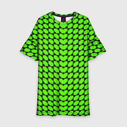 Детское платье Зелёные лепестки шестиугольники