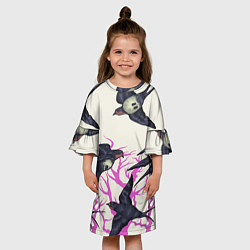 Платье клеш для девочки Migratory birds, цвет: 3D-принт — фото 2