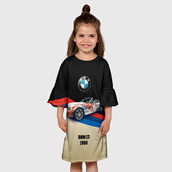 Платье клеш для девочки Немецкий родстер BMW Z3, цвет: 3D-принт — фото 2