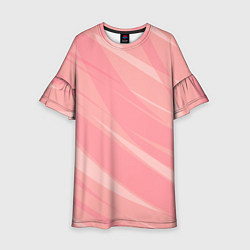 Детское платье Розово-персиковый полосатый