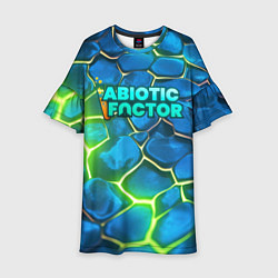 Платье клеш для девочки Abiotic Factor logo bright neon, цвет: 3D-принт