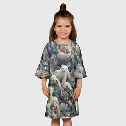 Платье клеш для девочки Найди всех медвежат - паттерн, цвет: 3D-принт — фото 2