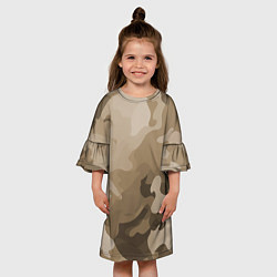 Платье клеш для девочки Камуфляж сепия, цвет: 3D-принт — фото 2