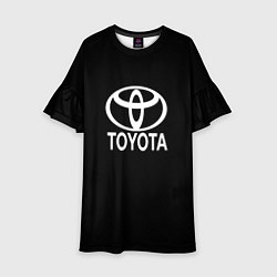 Платье клеш для девочки Toyota white logo, цвет: 3D-принт