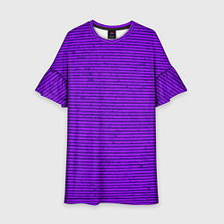 Платье клеш для девочки Сочный фиолетовый в полоску, цвет: 3D-принт