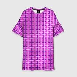 Платье клеш для девочки Фиолетовые полосы, цвет: 3D-принт