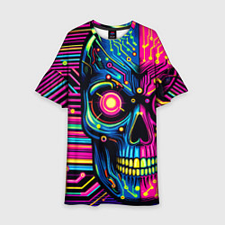 Платье клеш для девочки Pop art skull - ai art, цвет: 3D-принт