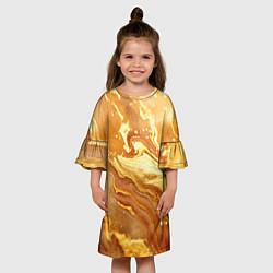 Платье клеш для девочки Жидкое золото текстура, цвет: 3D-принт — фото 2