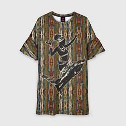 Платье клеш для девочки Девушка африканка в танце, цвет: 3D-принт