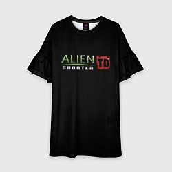 Платье клеш для девочки Alien Shooter, цвет: 3D-принт