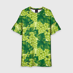 Платье клеш для девочки Виноградный паттерн, цвет: 3D-принт