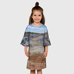 Платье клеш для девочки Карьер Уральский марс, цвет: 3D-принт — фото 2