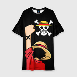 Платье клеш для девочки One piece - Monkey D Luffy, цвет: 3D-принт