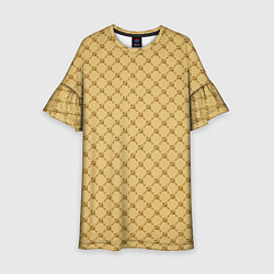 Платье клеш для девочки Паттерн серп и молот luxury, цвет: 3D-принт