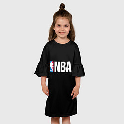 Платье клеш для девочки NBA logo sport, цвет: 3D-принт — фото 2