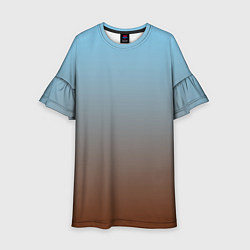 Платье клеш для девочки Текстура градиент, цвет: 3D-принт