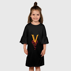Платье клеш для девочки Valentinos logo Cyberpunk, цвет: 3D-принт — фото 2