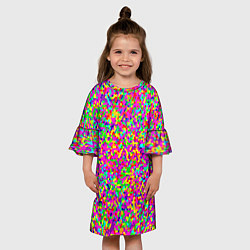 Платье клеш для девочки Паттерн разноцветная мелкая мозаика, цвет: 3D-принт — фото 2
