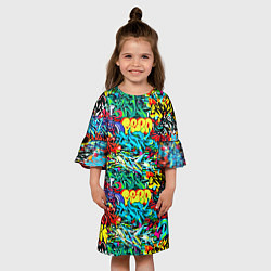 Платье клеш для девочки Dance graffiti, цвет: 3D-принт — фото 2