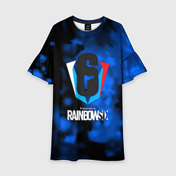 Платье клеш для девочки Rainbow six winter, цвет: 3D-принт