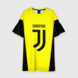 Платье клеш для девочки Juventus sport geometry yellow, цвет: 3D-принт