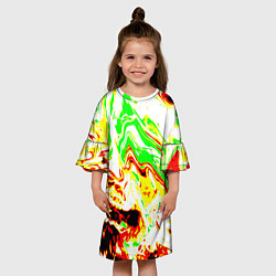 Платье клеш для девочки Кислотные краски, цвет: 3D-принт — фото 2