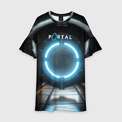 Платье клеш для девочки Portal logo game, цвет: 3D-принт