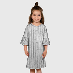 Платье клеш для девочки Текстура серого камня, цвет: 3D-принт — фото 2
