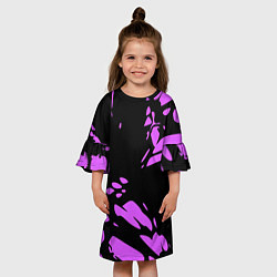 Платье клеш для девочки Фиолетовая абстракция, цвет: 3D-принт — фото 2