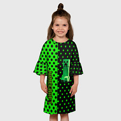 Платье клеш для девочки Minecraft creeper pattern, цвет: 3D-принт — фото 2