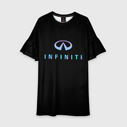 Платье клеш для девочки Infiniti logo neon, цвет: 3D-принт
