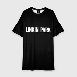 Платье клеш для девочки Linkin park rock white, цвет: 3D-принт