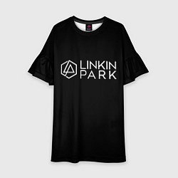 Платье клеш для девочки Linkin parrk logo chester, цвет: 3D-принт