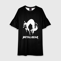 Платье клеш для девочки Metal gear logo, цвет: 3D-принт