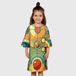 Платье клеш для девочки Схема центра вселенной, цвет: 3D-принт — фото 2