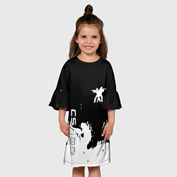 Платье клеш для девочки Контра белые лого, цвет: 3D-принт — фото 2