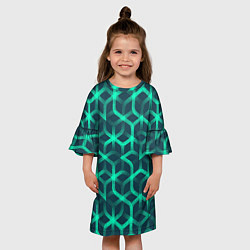 Платье клеш для девочки Современный замысловатый орнамент, цвет: 3D-принт — фото 2