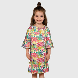 Платье клеш для девочки Граффити с подтёками, цвет: 3D-принт — фото 2
