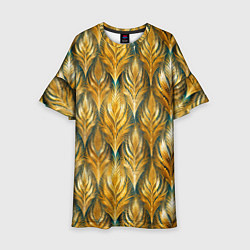 Платье клеш для девочки Золото осени травинки, цвет: 3D-принт