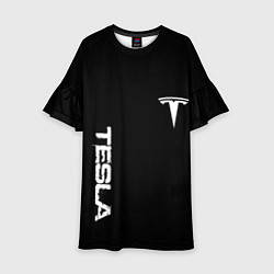 Детское платье Tesla logo white