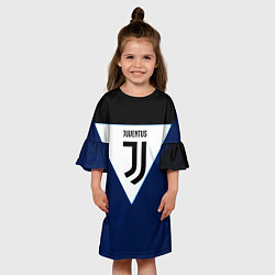 Платье клеш для девочки Juventus sport geometry color, цвет: 3D-принт — фото 2