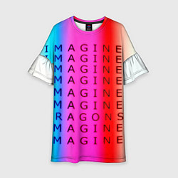 Платье клеш для девочки Imagine Dragons neon rock, цвет: 3D-принт