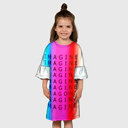 Платье клеш для девочки Imagine Dragons neon rock, цвет: 3D-принт — фото 2